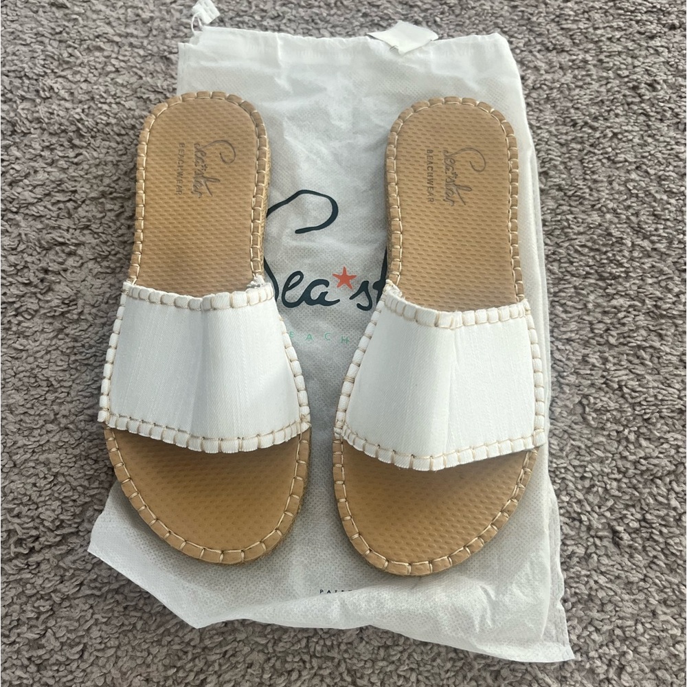 Sea Star White Slide Sandals